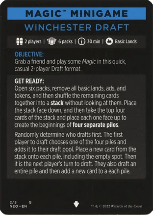 Winchester Draft (Magic Minigame) [Kamigawa: Neon Dynasty Minigame] - The Mythic Store | 24h Order Processing