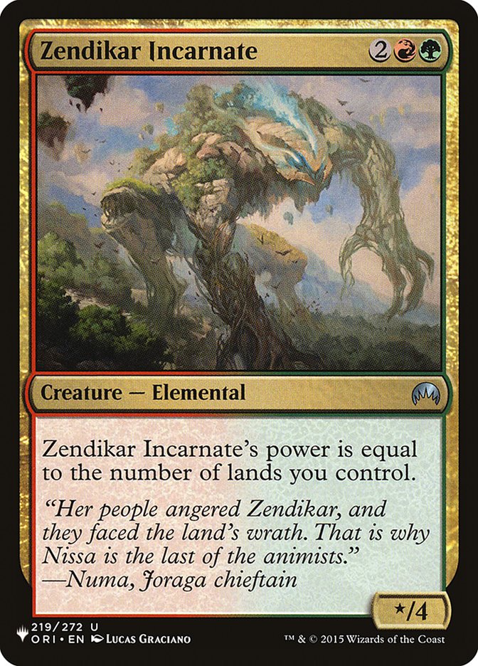 Zendikar Incarnate [The List] - The Mythic Store | 24h Order Processing