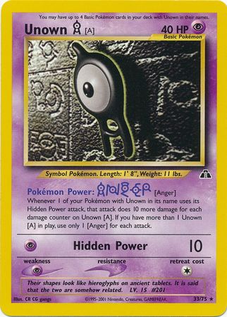 Unown [A] (33/75) [Neo Discovery Unlimited] - The Mythic Store | 24h Order Processing