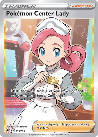 Pokemon Center Lady (185/185) [Sword & Shield: Vivid Voltage] - The Mythic Store | 24h Order Processing