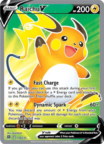 Raichu V (158/172) [Sword & Shield: Brilliant Stars] - The Mythic Store | 24h Order Processing