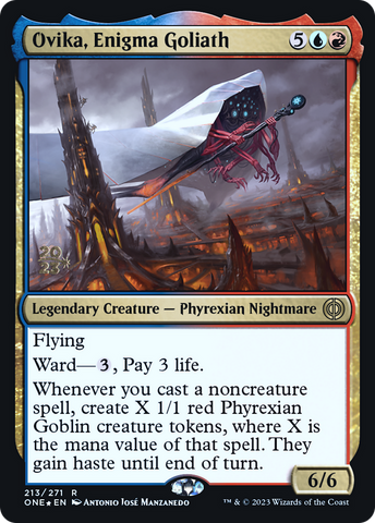 Ovika, Enigma Goliath [Phyrexia: All Will Be One Prerelease Promos] - The Mythic Store | 24h Order Processing