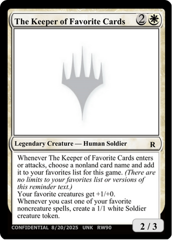 The Keeper of Favorite Cards (8/20/2025) [Unknown Event] - The Mythic Store | 24h Order Processing