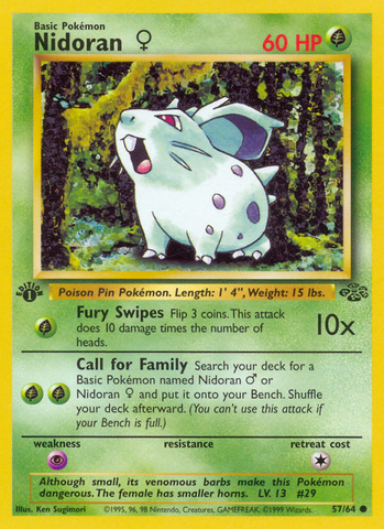 Nidoran (57/64) (Female) [Jungle 1st Edition] - The Mythic Store | 24h Order Processing