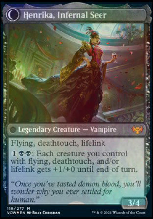 Henrika Domnathi // Henrika, Infernal Seer [Innistrad: Crimson Vow Prerelease Promos] - The Mythic Store | 24h Order Processing
