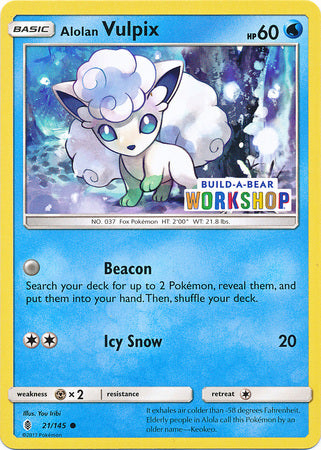 Alolan Vulpix (21/145) (Build A Bear Workshop Exclusive) [Sun & Moon: Guardians Rising] - The Mythic Store | 24h Order Processing