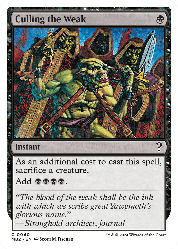 Culling the Weak (White Border) [Mystery Booster 2] - The Mythic Store | 24h Order Processing