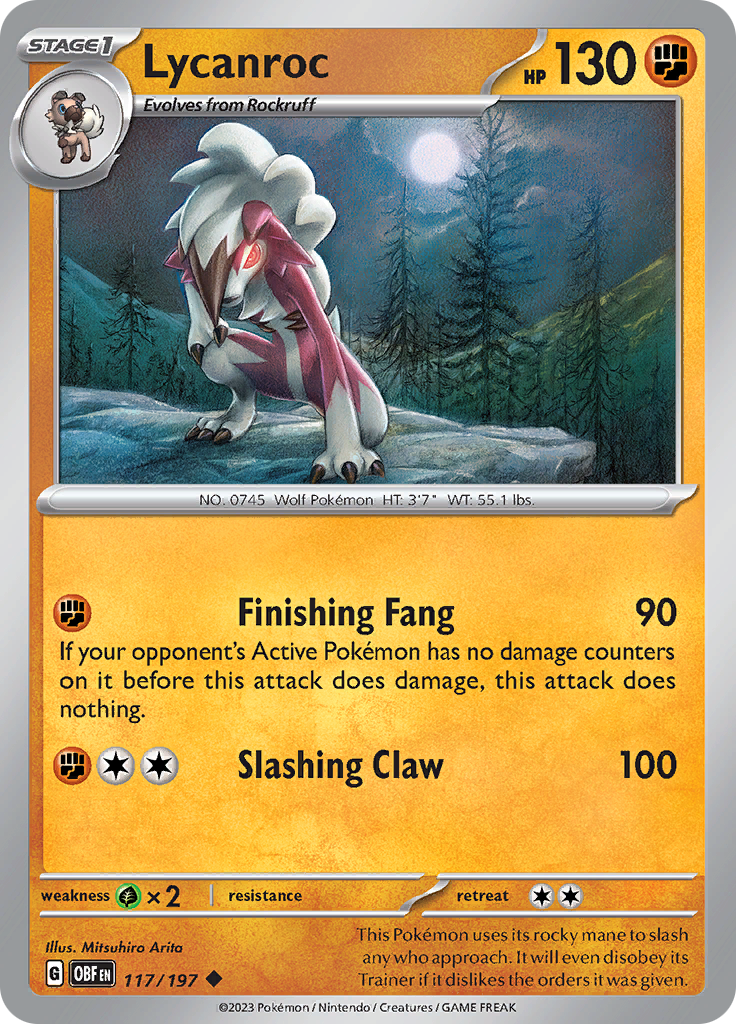 Lycanroc (117/197) [Scarlet & Violet: Obsidian Flames] - The Mythic Store | 24h Order Processing