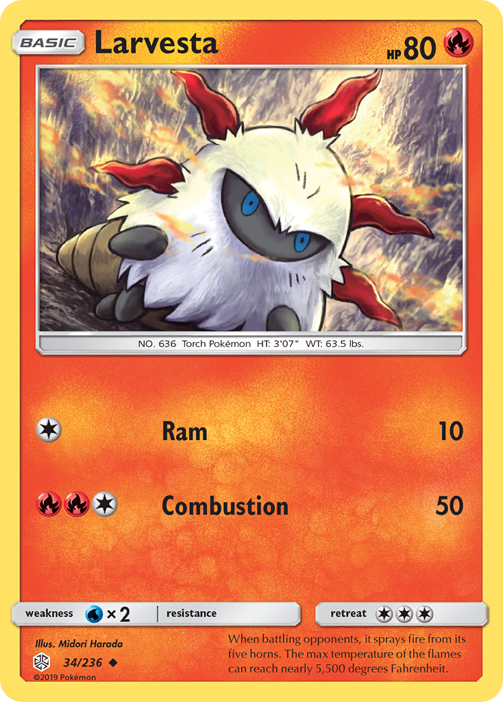 Larvesta (34/236) [Sun & Moon: Cosmic Eclipse] - The Mythic Store | 24h Order Processing