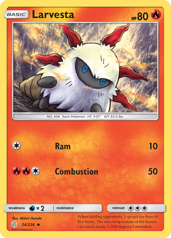 Larvesta (34/236) [Sun & Moon: Cosmic Eclipse] - The Mythic Store | 24h Order Processing