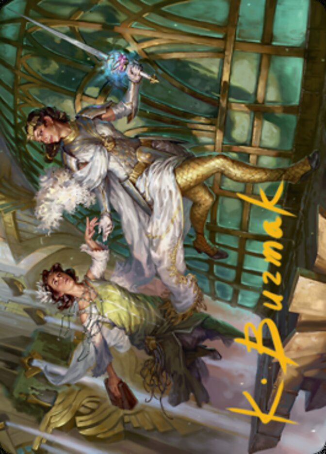 Daring Escape Art Card (Gold-Stamped Signature) [Streets of New Capenna Art Series] - The Mythic Store | 24h Order Processing