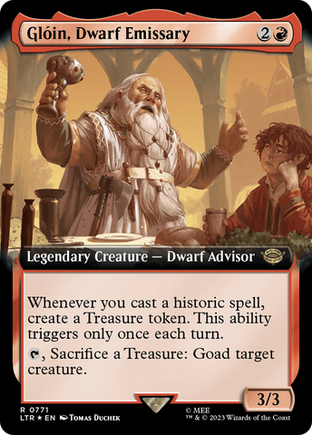 Gloin, Dwarf Emissary (Extended Art) (Surge Foil) [The Lord of the Rings: Tales of Middle-Earth] - The Mythic Store | 24h Order Processing
