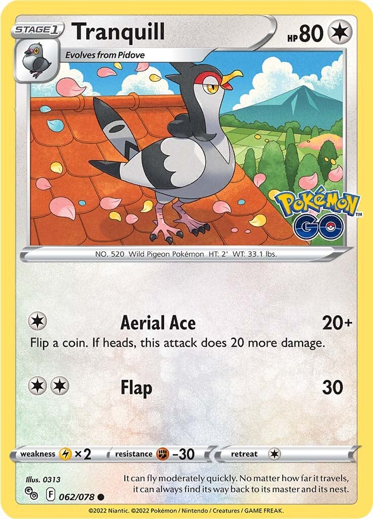 Tranquill (062/078) [Pokémon GO] - The Mythic Store | 24h Order Processing