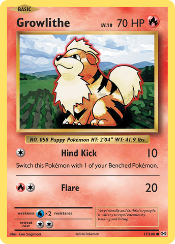 Growlithe (17/108) [XY: Evolutions] - The Mythic Store | 24h Order Processing