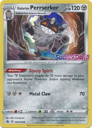 Galarian Perrserker (SWSH008) (Prerelease Promo) [Sword & Shield: Black Star Promos] - The Mythic Store | 24h Order Processing