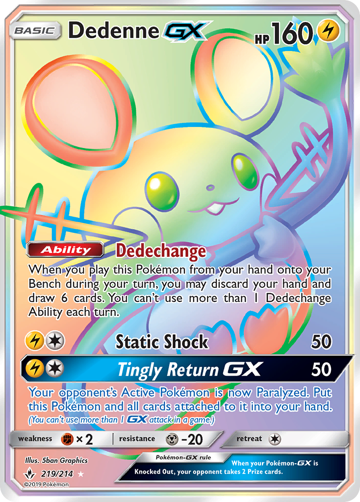 Dedenne GX (219/214) [Sun & Moon: Unbroken Bonds] - The Mythic Store | 24h Order Processing