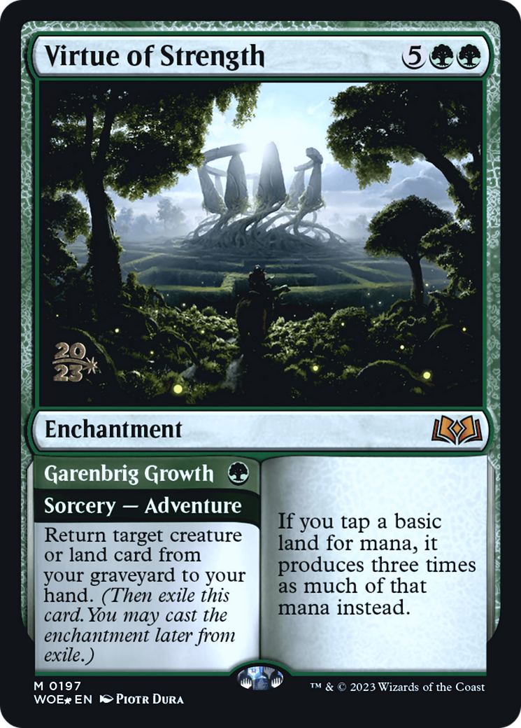 Virtue of Strength // Garenbrig Growth [Wilds of Eldraine Prerelease Promos] - The Mythic Store | 24h Order Processing