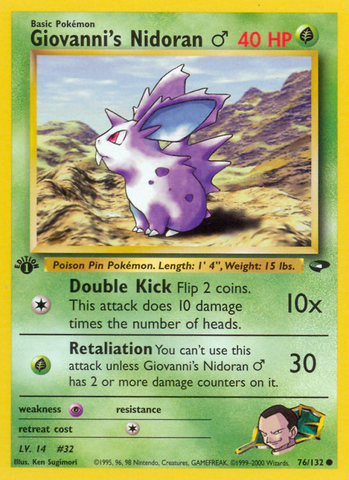 Giovanni's Nidoran (76/132) (Male) [Gym Challenge 1st Edition] - The Mythic Store | 24h Order Processing