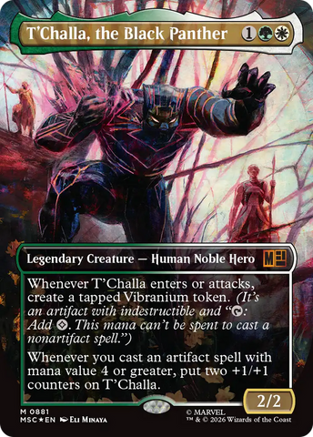 T'Challa, the Black Panther (Borderless) (Surge Foil) [Marvel Super Heroes Commander] - The Mythic Store | 24h Order Processing