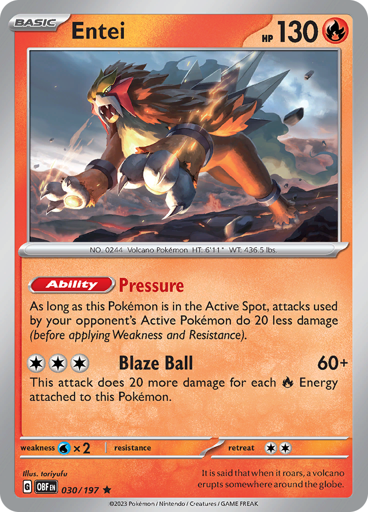 Entei (030/197) [Scarlet & Violet: Obsidian Flames] - The Mythic Store | 24h Order Processing