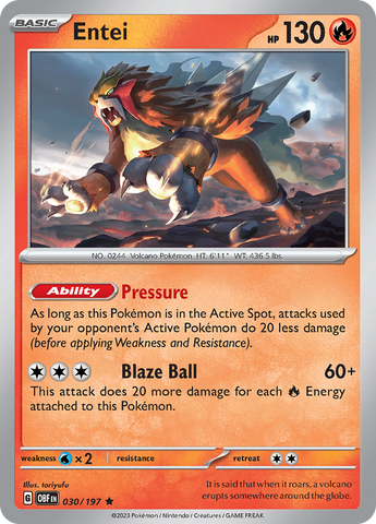 Entei (030/197) [Scarlet & Violet: Obsidian Flames] - The Mythic Store | 24h Order Processing