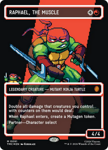 Raphael, the Muscle (0091) (Borderless) (Surge Foil) [Teenage Mutant Ninja Turtles Commander] - The Mythic Store | 24h Order Processing