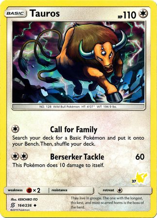 Tauros (164/236) (Pikachu Stamp #37) [Battle Academy 2020] - The Mythic Store | 24h Order Processing