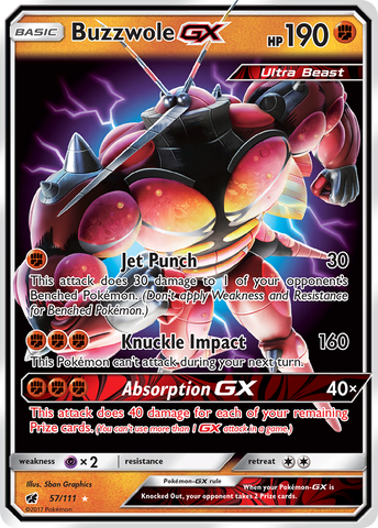 Buzzwole GX (57/111) [Sun & Moon: Crimson Invasion] - The Mythic Store | 24h Order Processing