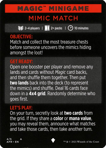 Mimic Match (Magic Minigame) [Dungeons & Dragons: Adventures in the Forgotten Realms Minigame] - The Mythic Store | 24h Order Processing