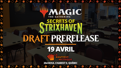 Secrets of Strixhaven Prerelease | Magic: The Gathering | Draft | | 2026-04-19 | 14:00:00 - The Mythic Store | 24h Order Processing