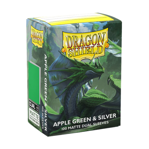 Dragon Shield Matte Dual Sleeve - Apple Green and Silver - The Mythic Store | 24h Order Processing