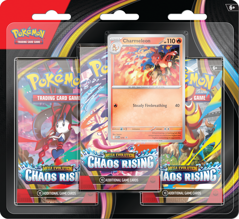 Mega Evolution Chaos Rising - 3-Pack Blister - The Mythic Store | 24h Order Processing