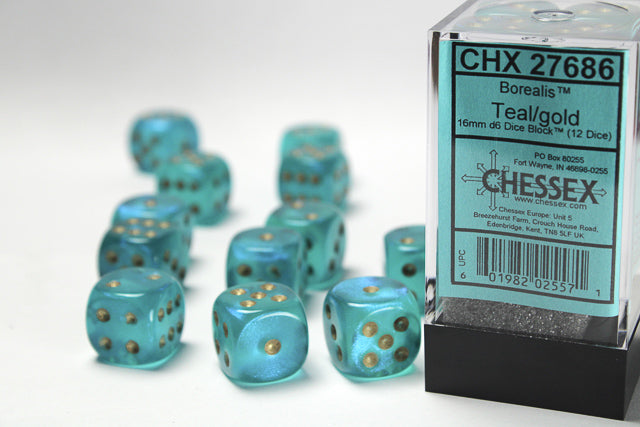 Borealis 16mm D6 (12 dice) - The Mythic Store | 24h Order Processing