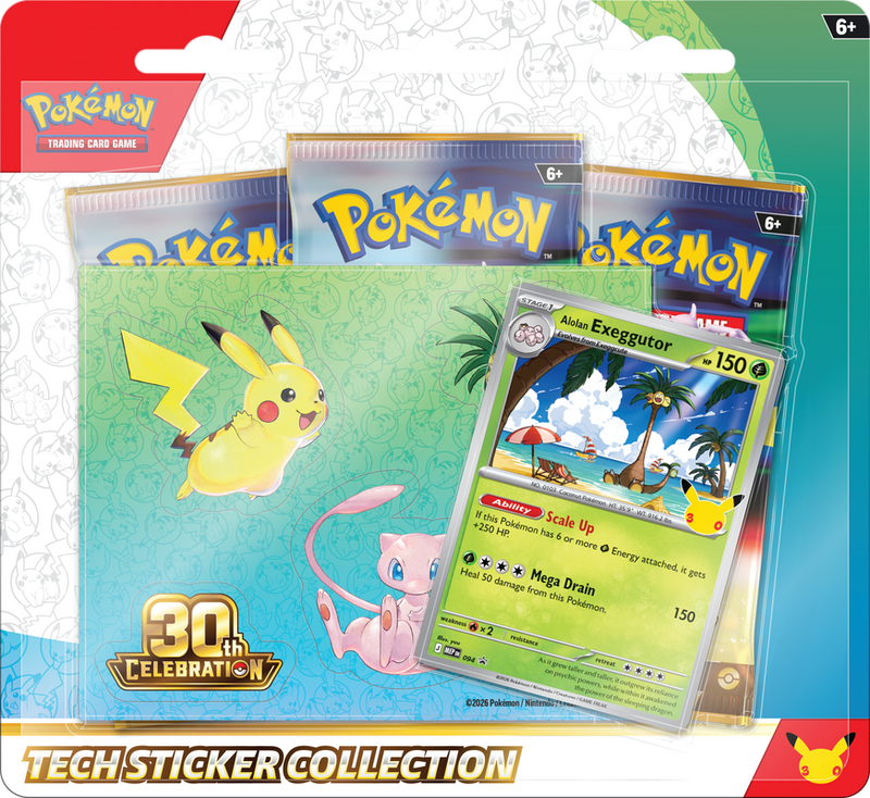 Pokemon 30th Celebration - Tech Sticker Collection