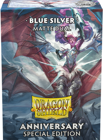 Dragon Shield Matte Dual Sleeve - Blue Silver ‘Arc‘ 100ct - The Mythic Store | 24h Order Processing