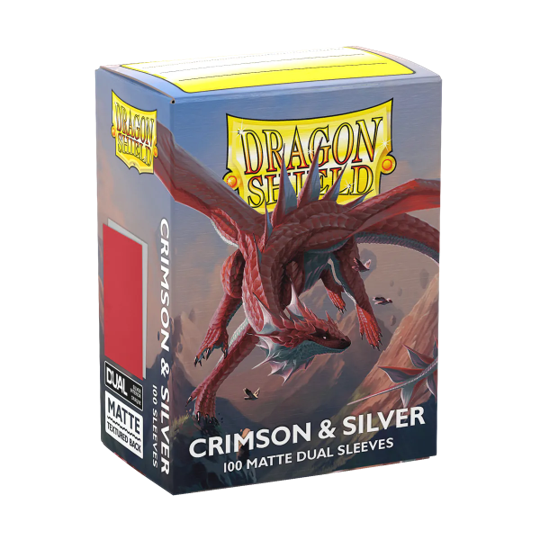 Dragon Shield Matte Dual Sleeve - Crimson and Silver - The Mythic Store | 24h Order Processing