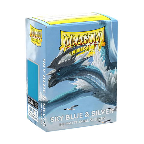 Dragon Shield Matte Dual Sleeve - Sky Blue and Silver - The Mythic Store | 24h Order Processing