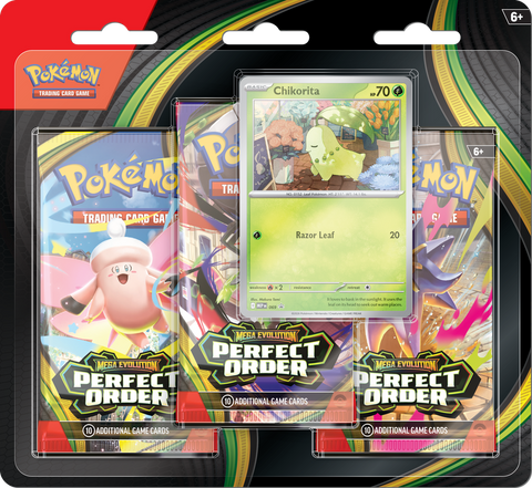 Mega Evolution Perfect Order - 3-Pack Blister - The Mythic Store | 24h Order Processing