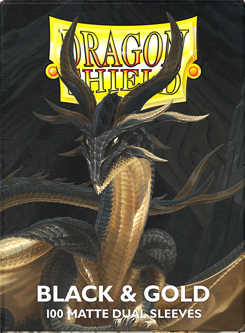 Dragon Shield Matte Dual Sleeve - Black and Gold