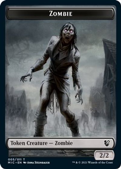 Zombie // Zombie Double-Sided Token (005 MIC/005 MID) [Innistrad: Midnight Hunt Commander Tokens] - The Mythic Store | 24h Order Processing