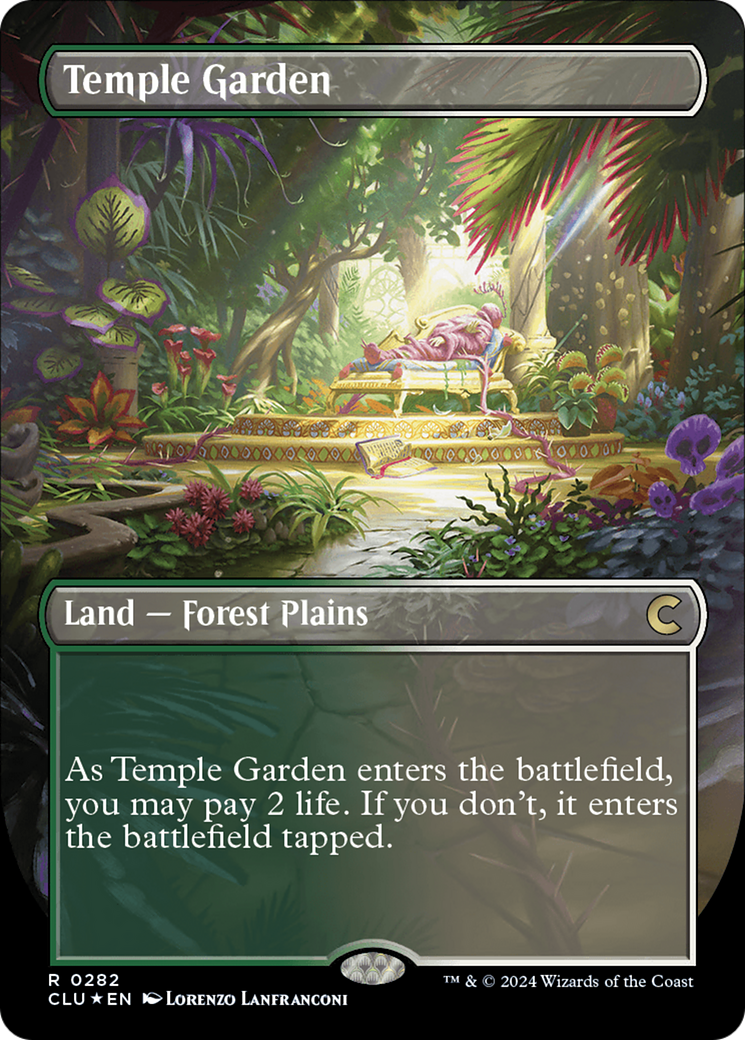 Temple Garden (Borderless) [Ravnica: Clue Edition] - The Mythic Store | 24h Order Processing