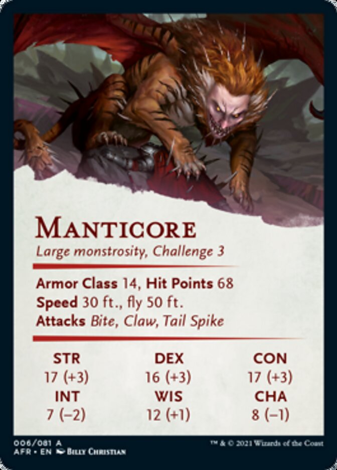 Manticore Art Card [Dungeons & Dragons: Adventures in the Forgotten Realms Art Series] - The Mythic Store | 24h Order Processing
