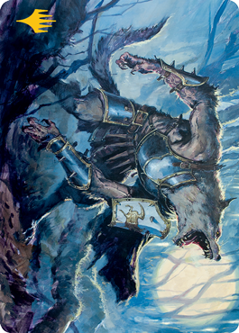 Moonrage Brute Art Card (Gold-Stamped Signature) [Innistrad: Midnight Hunt Art Series] - The Mythic Store | 24h Order Processing