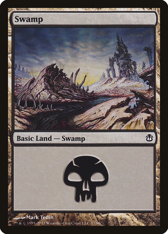 Swamp (77) [Duel Decks: Ajani vs. Nicol Bolas] - The Mythic Store | 24h Order Processing