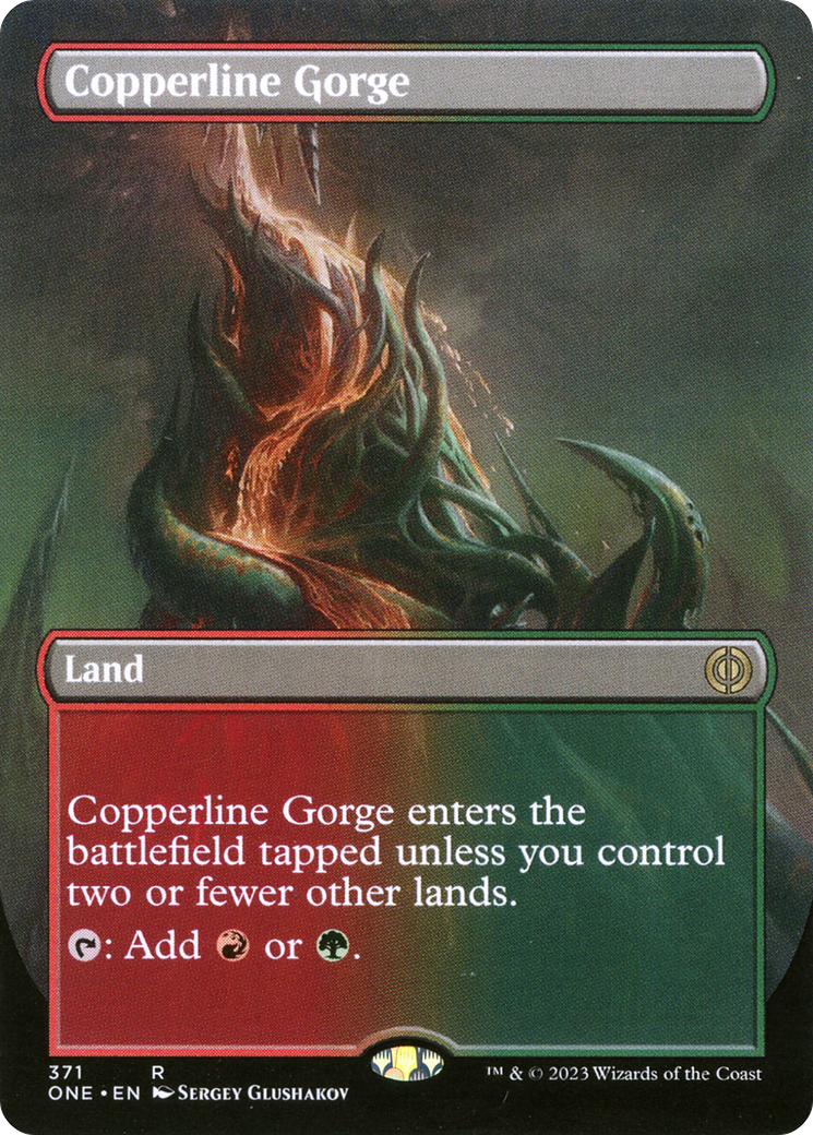 Copperline Gorge (Borderless Alternate Art) [Phyrexia: All Will Be One] - The Mythic Store | 24h Order Processing