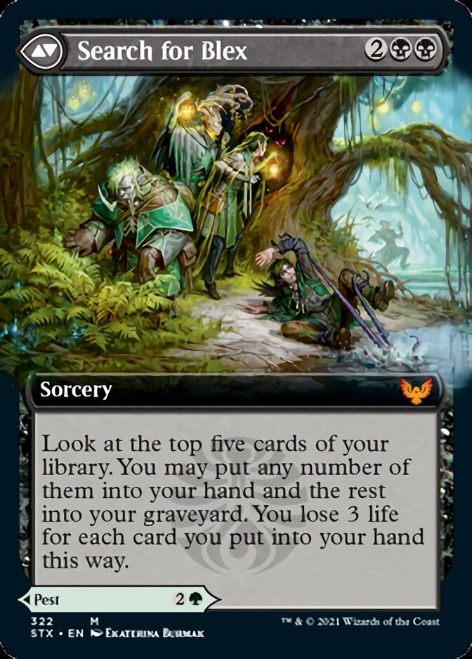 Blex, Vexing Pest // Search for Blex (Extended Art) [Strixhaven: School of Mages] - The Mythic Store | 24h Order Processing