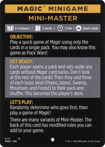 Mini-Master (Magic Minigame) [Commander Legends: Battle for Baldur's Gate Minigame] - The Mythic Store | 24h Order Processing