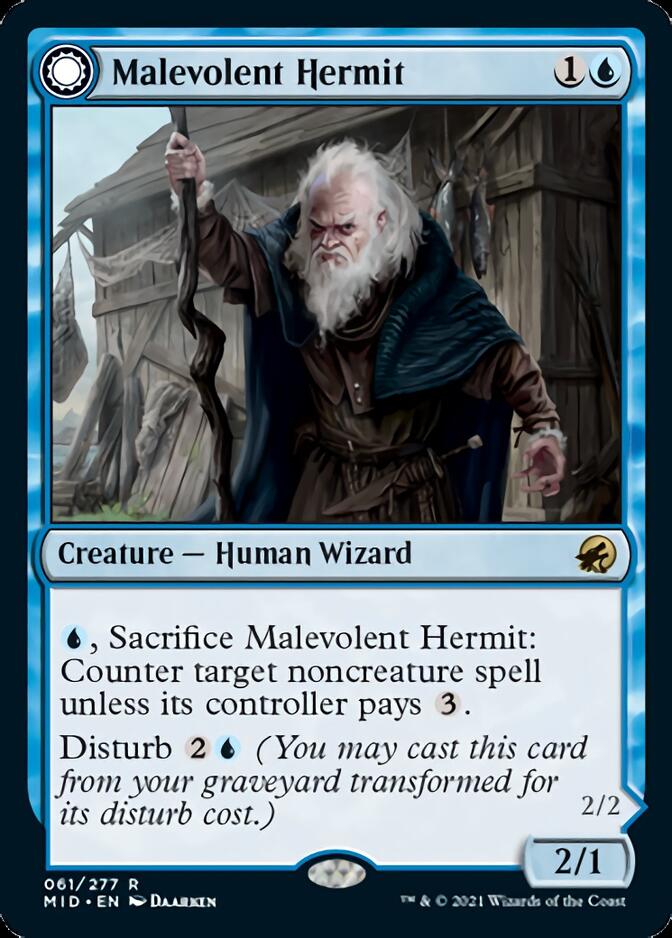 Malevolent Hermit // Benevolent Geist [Innistrad: Midnight Hunt] - The Mythic Store | 24h Order Processing