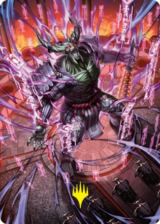 Hidetsugu, Devouring Chaos Art Card (Gold-Stamped Signature) [Kamigawa: Neon Dynasty Art Series] - The Mythic Store | 24h Order Processing