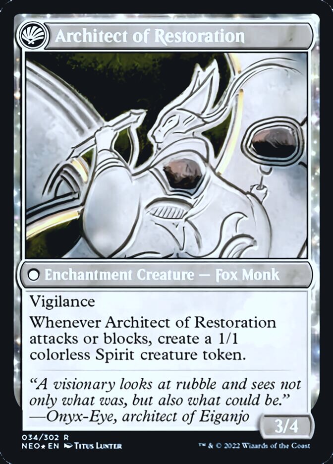 The Restoration of Eiganjo // Architect of Restoration [Kamigawa: Neon Dynasty Prerelease Promos] - The Mythic Store | 24h Order Processing